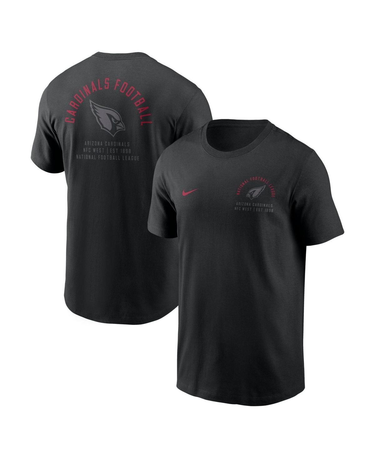 Nike Men's Arizona Cardinals Cotton Crewneck Screen-Print Graphics T-Shirt