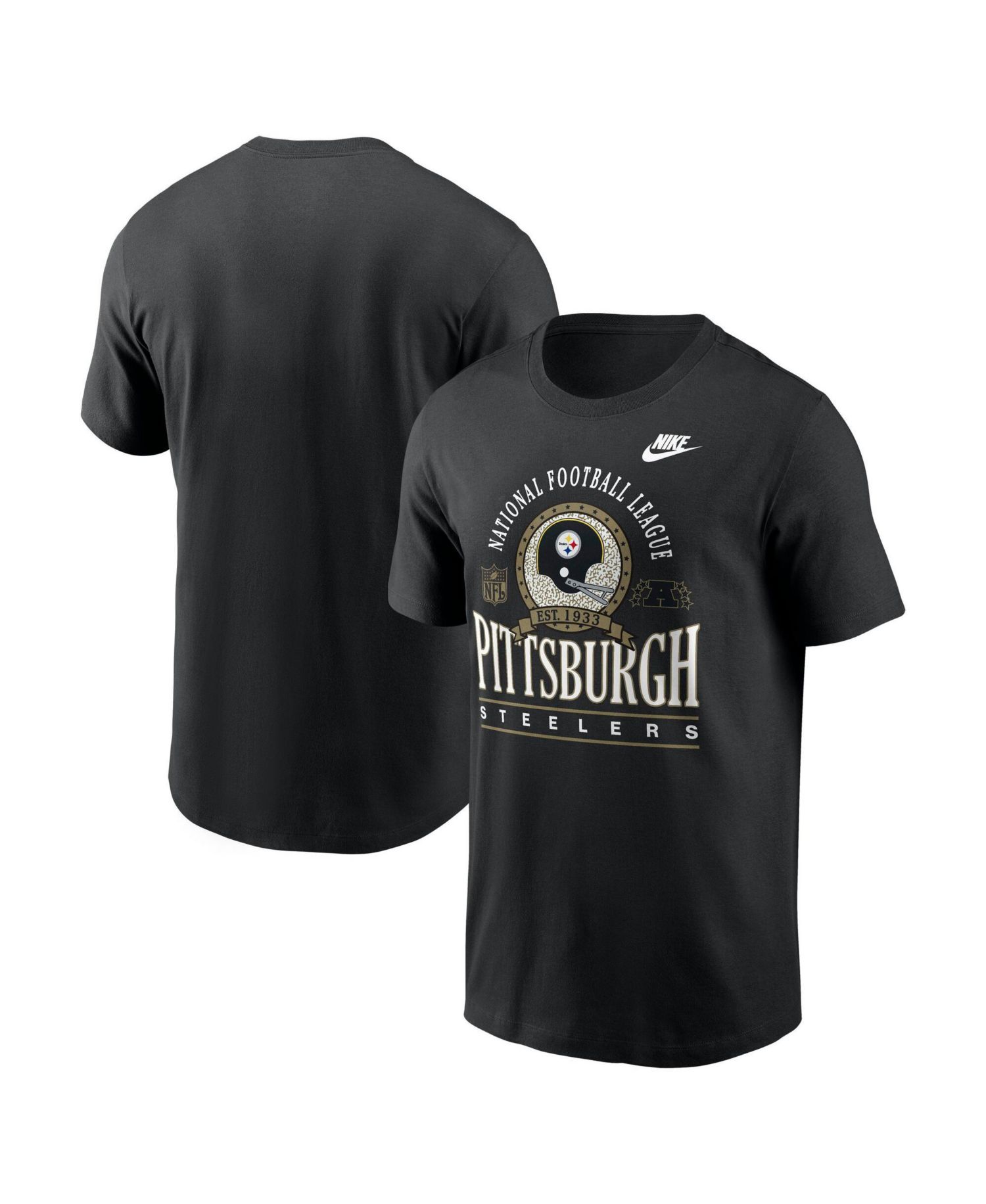 Men's Rewind Essential Pittsburgh Steelers Screen-Printed Throwback T-Shirt