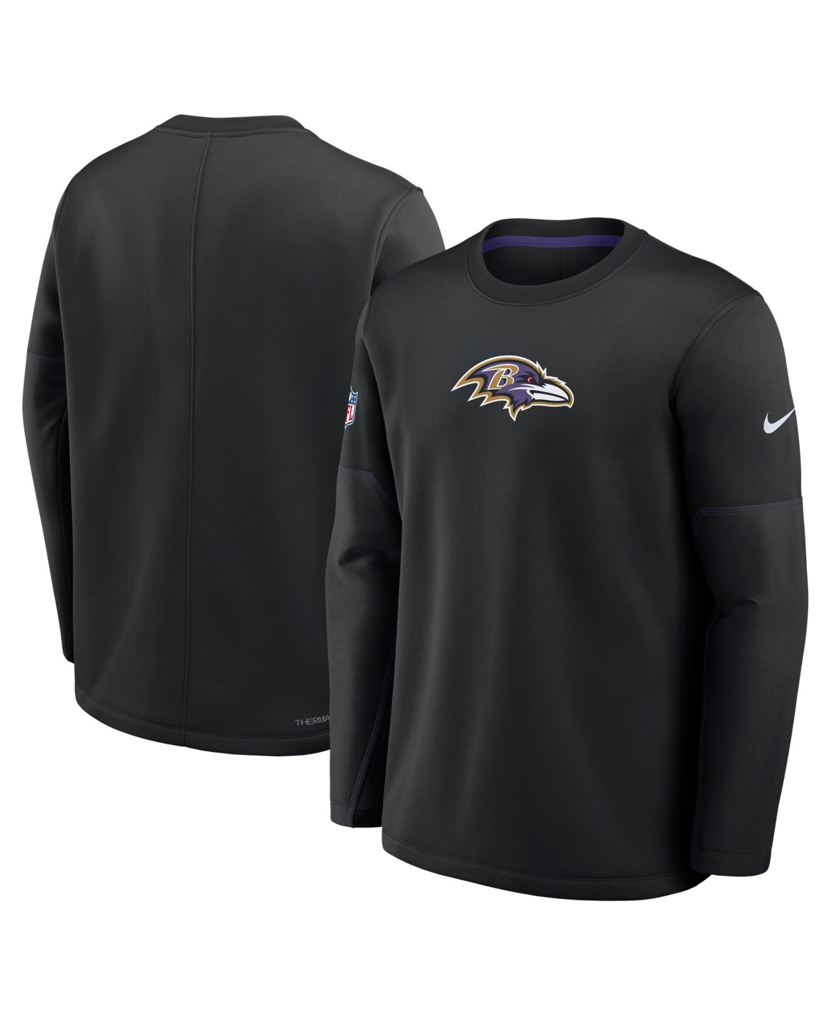 Nike Men's Baltimore Ravens Sideline Coaches Graphic Screen-Printed Tackle-Twill Sweatshirt