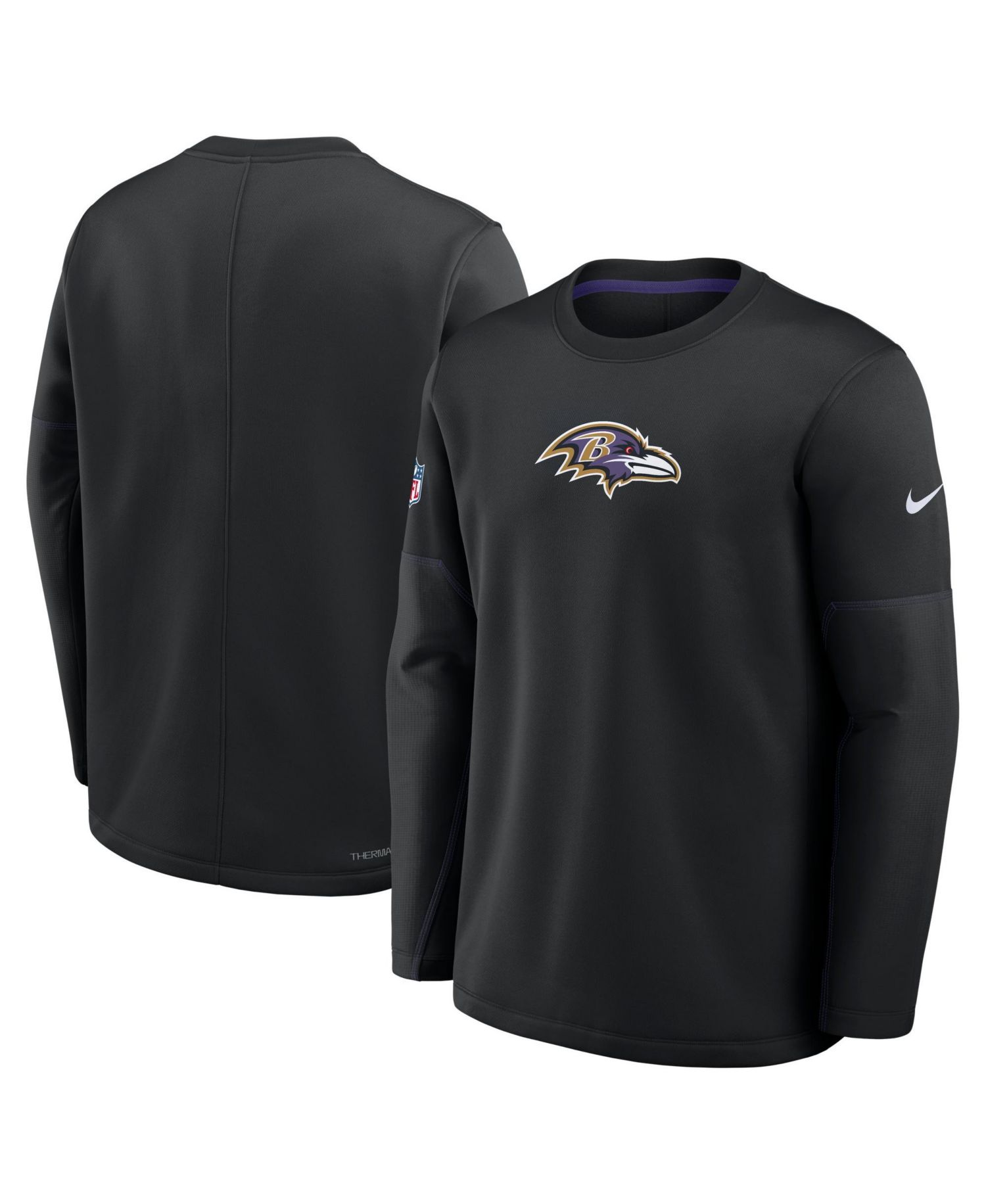 Men's Baltimore Ravens Sideline Coaches Graphic Screen-Printed Tackle-Twill Sweatshirt