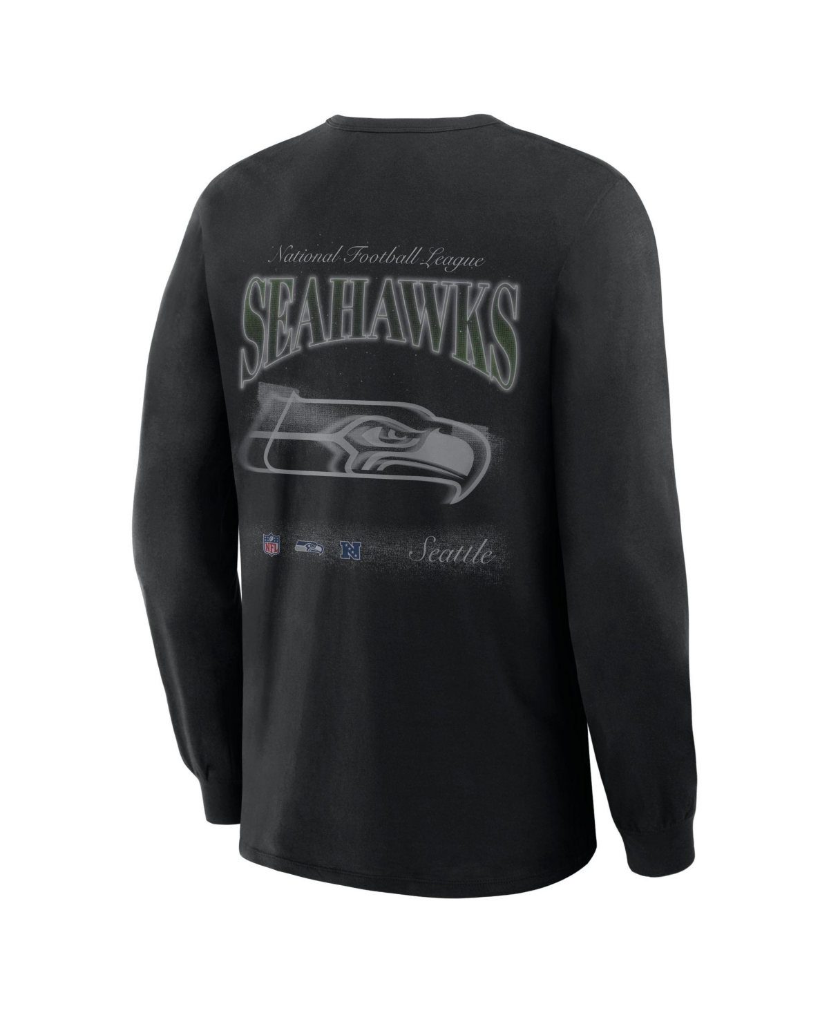 Fanatics Men's Seattle Seahawks Midnight Falls Long-Sleeve Crewneck T-Shirt