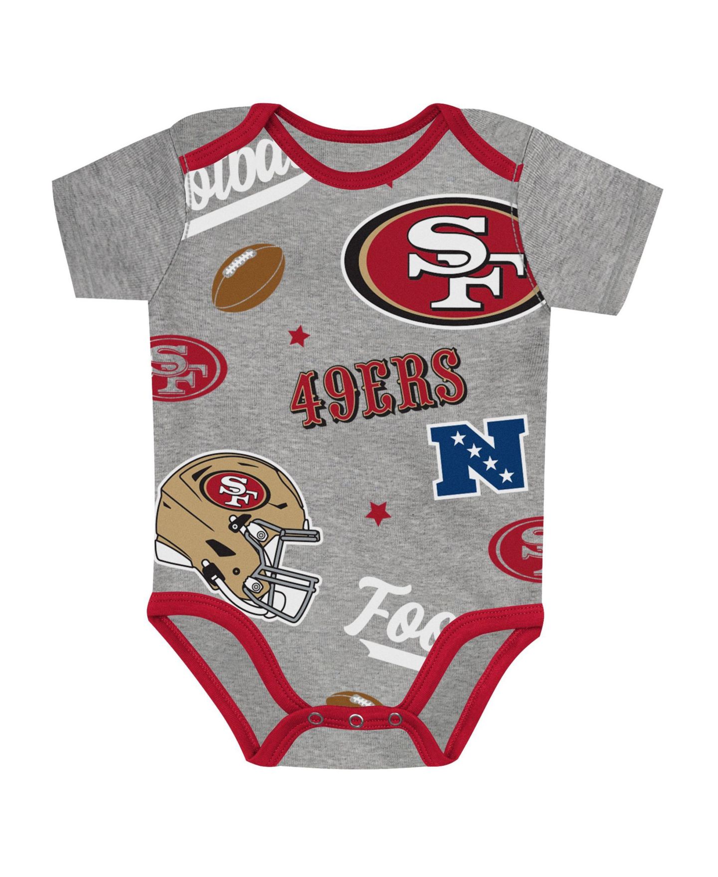 Outerstuff Boys' and Girls' San Francisco 49ers First Round Pick Bodysuits, 3-Piece Set — фото 3