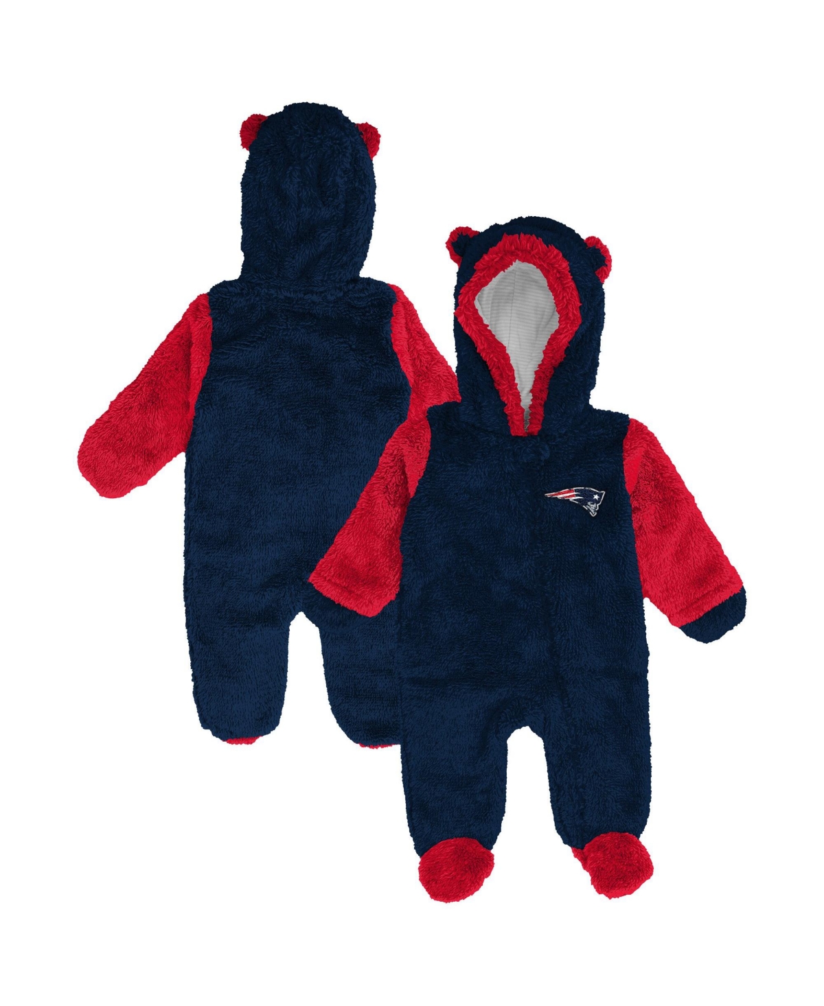 Outerstuff Baby Boys' and Girls' New England Patriots Teddy Game Nap Fleece Sleeper - Navy