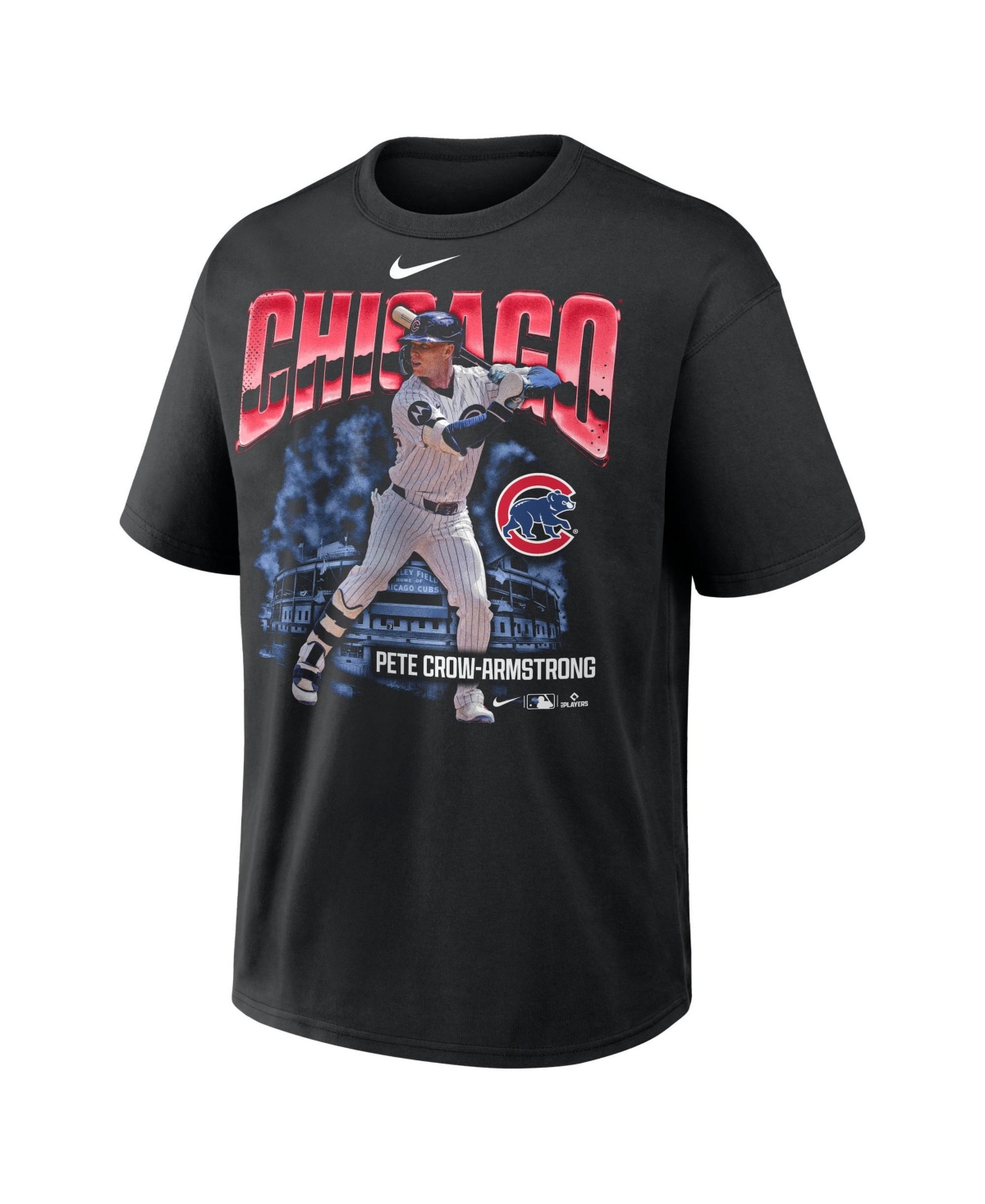 Nike Men's Chicago Cubs Pete Crow-Armstrong Oversized-Graphic Heavyweight Relaxed-Fit T-Shirt