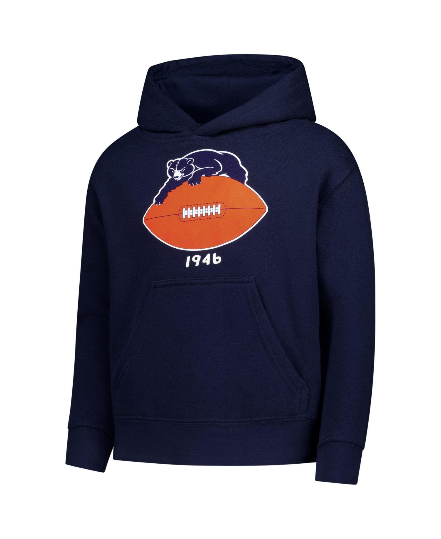Boys' and Girls' Chicago Bears Retro Logo Hooded Fleece-Lined Long-Sleeve Hoodie