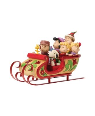 Peanuts Snoopy and Friends in Sleigh Figurine