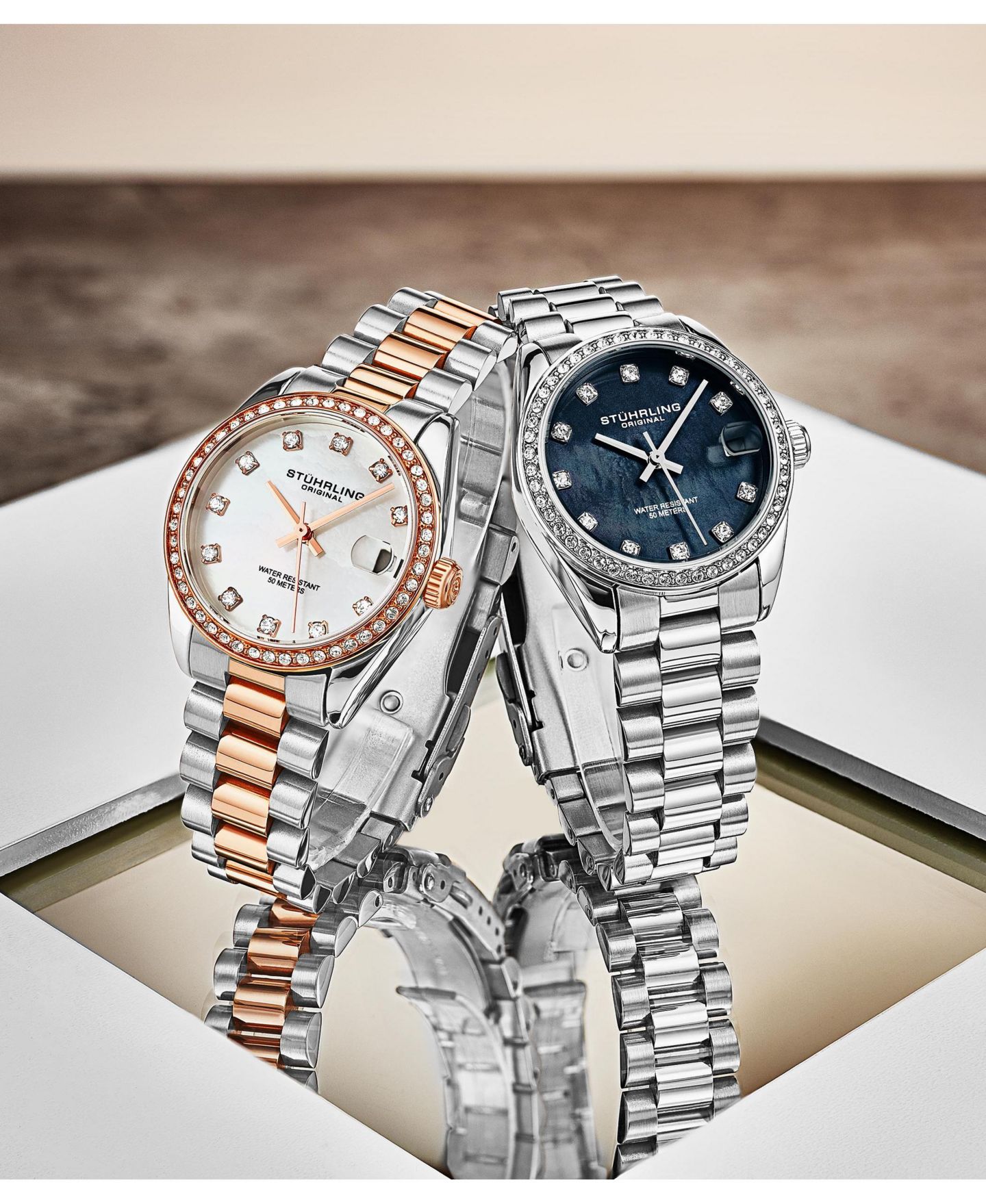 Женские часы Stuhrling Lineage 3936.1 кварцевые 31мм с перламутровым циферблатом, цвет: Чёрный жемчужный — фото 5