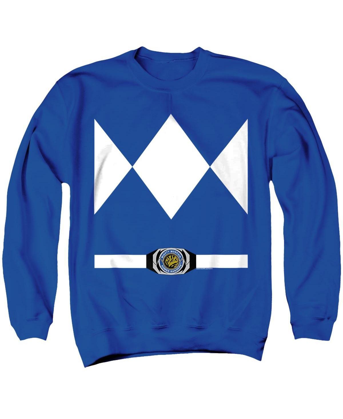 Power Rangers Men's Ranger Uniform Graphic Crewneck Pullover Sweatshirt - Royal