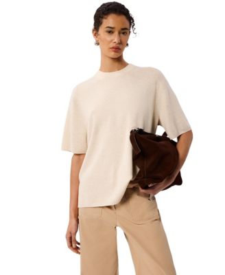 Women's Draped Fine Knit T-Shirt