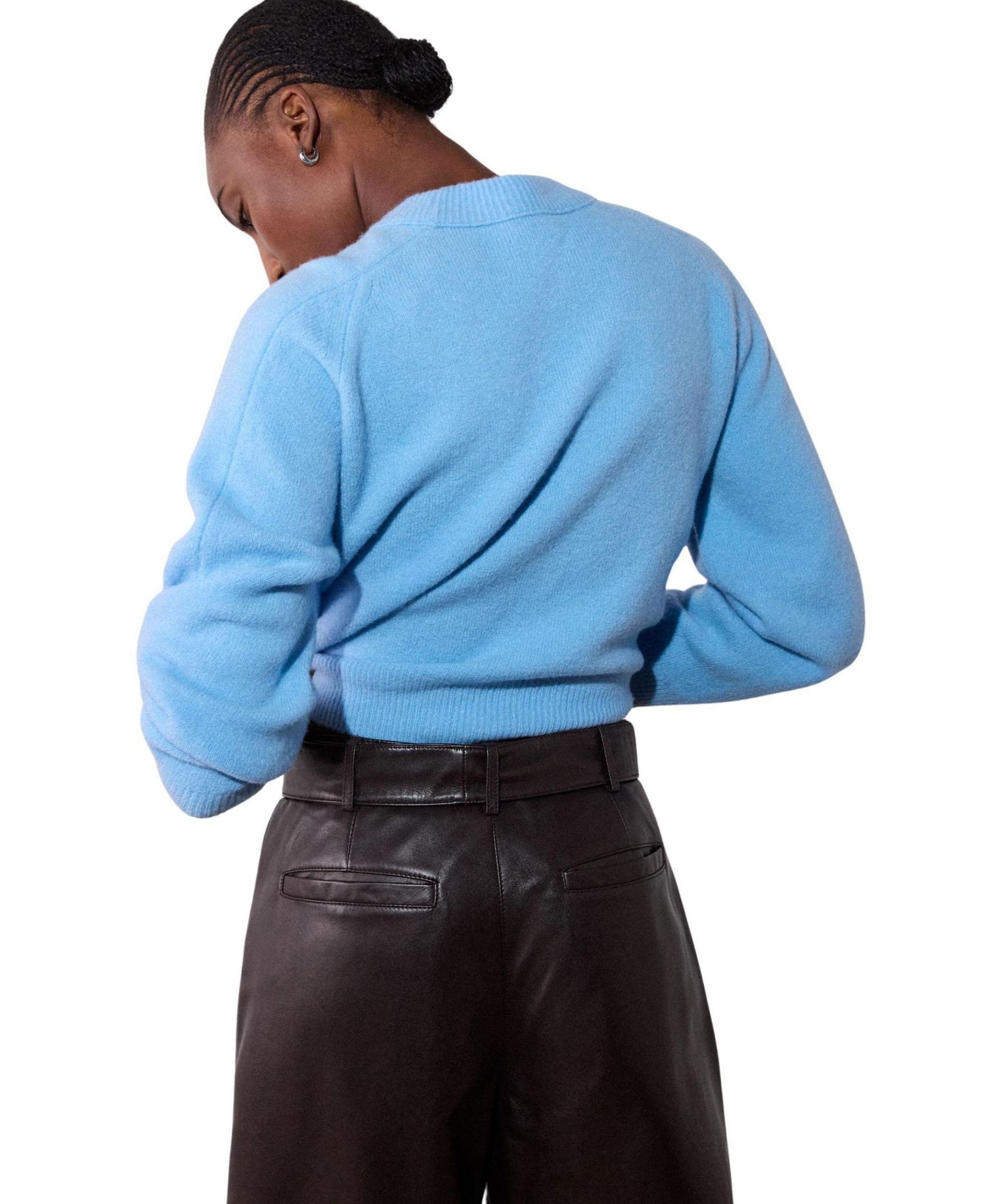 Women's Curved Hem Crewneck Sweater