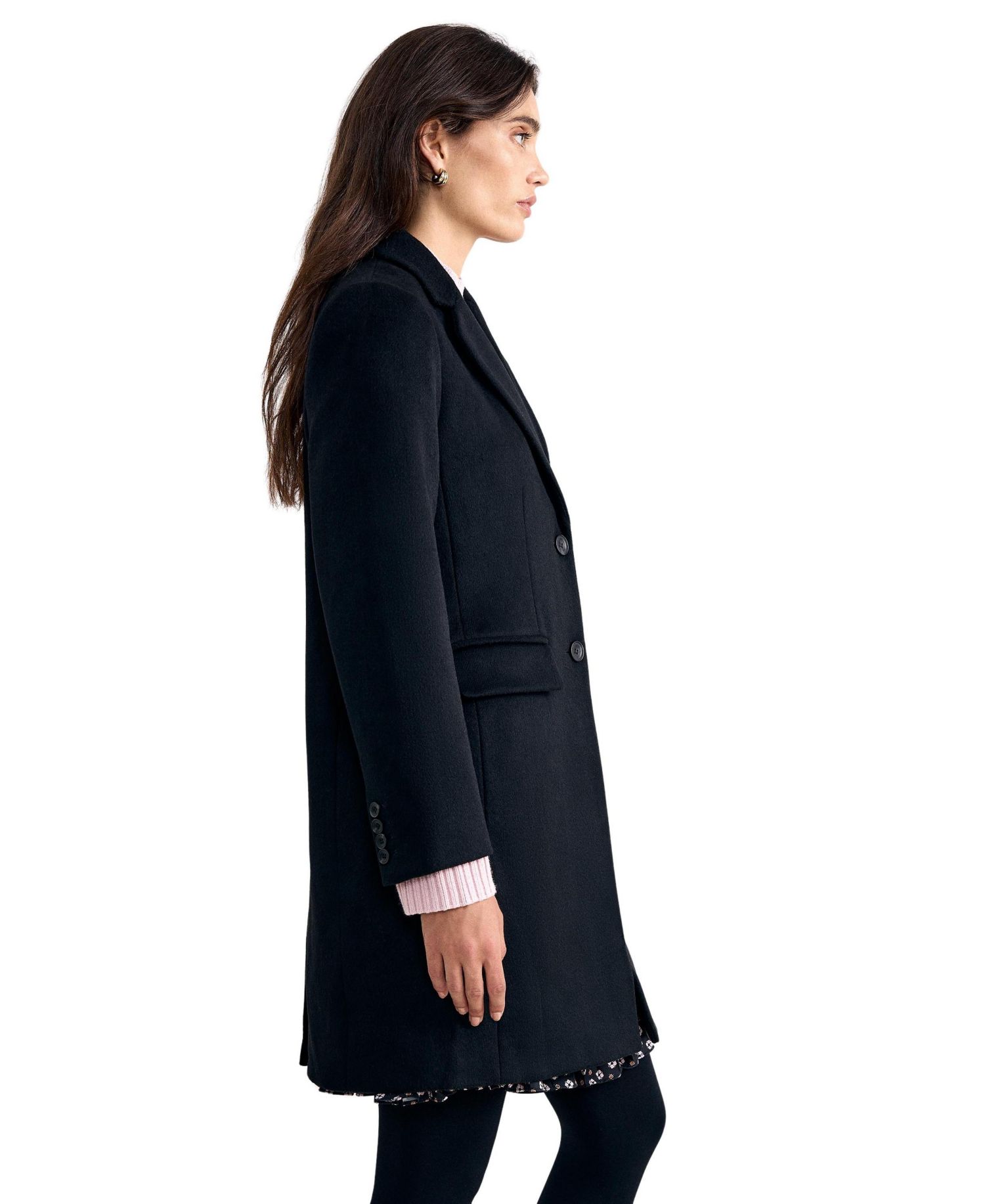 Women's Lydia Wool-Blend Structured Mid-Length Coat