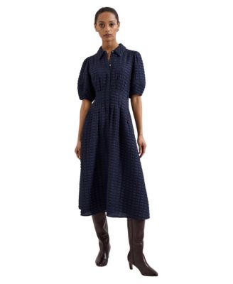 Women's Yasmine Collared Puff Sleeve Midi Dress