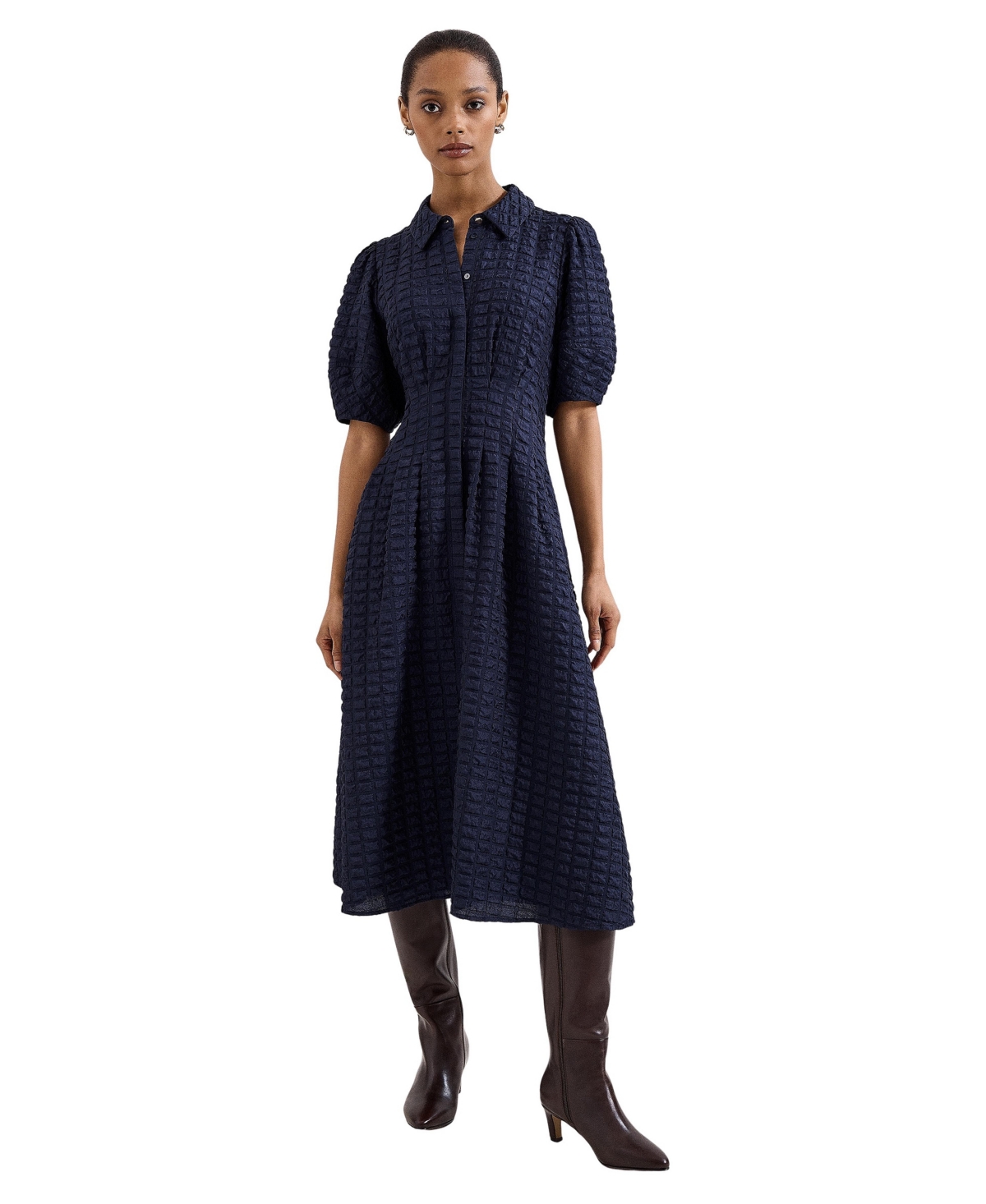 Phase Eight Women's Yasmine Collared Puff Sleeve Midi Dress