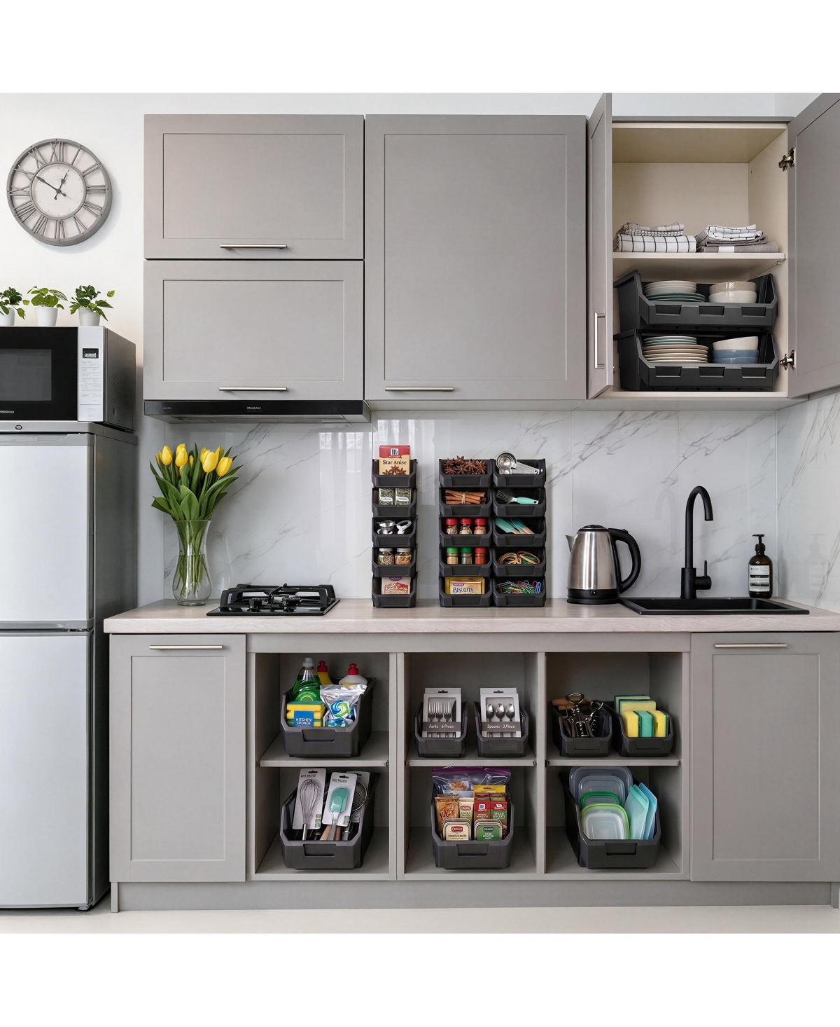 Sorbus Medium Open Front Stackable Kitchen Storage Bin