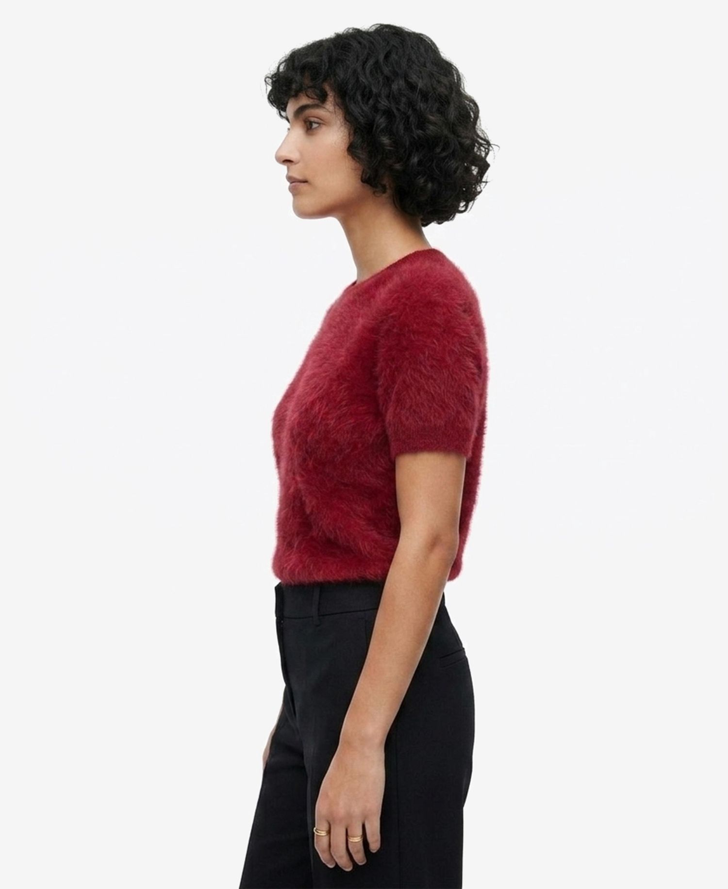 Women's Brushed Short-Sleeve Crewneck Pullover