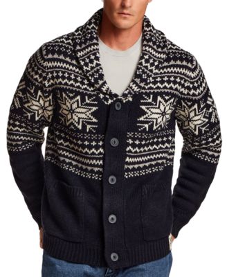 Men's Snowflake Shawl Collar Sweater Jacket
