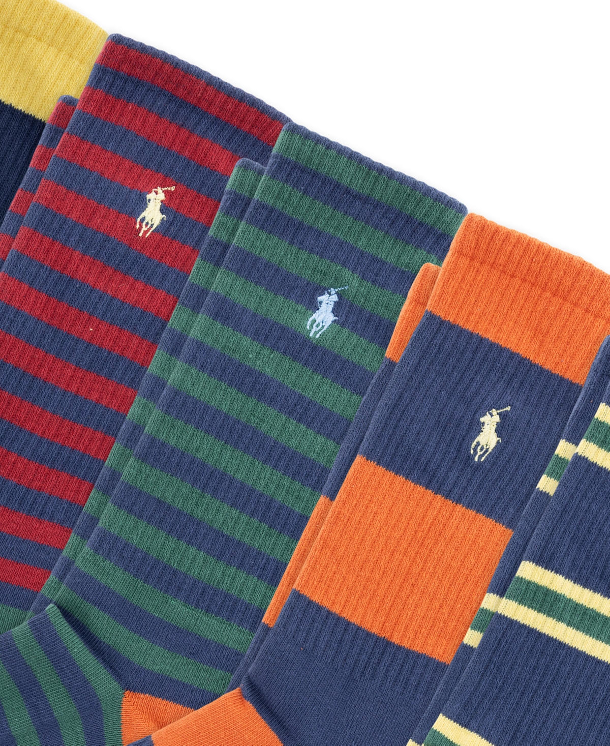 Polo Ralph Lauren Men's Litchfield Bear Ribbed Crew Socks, 6-Pack