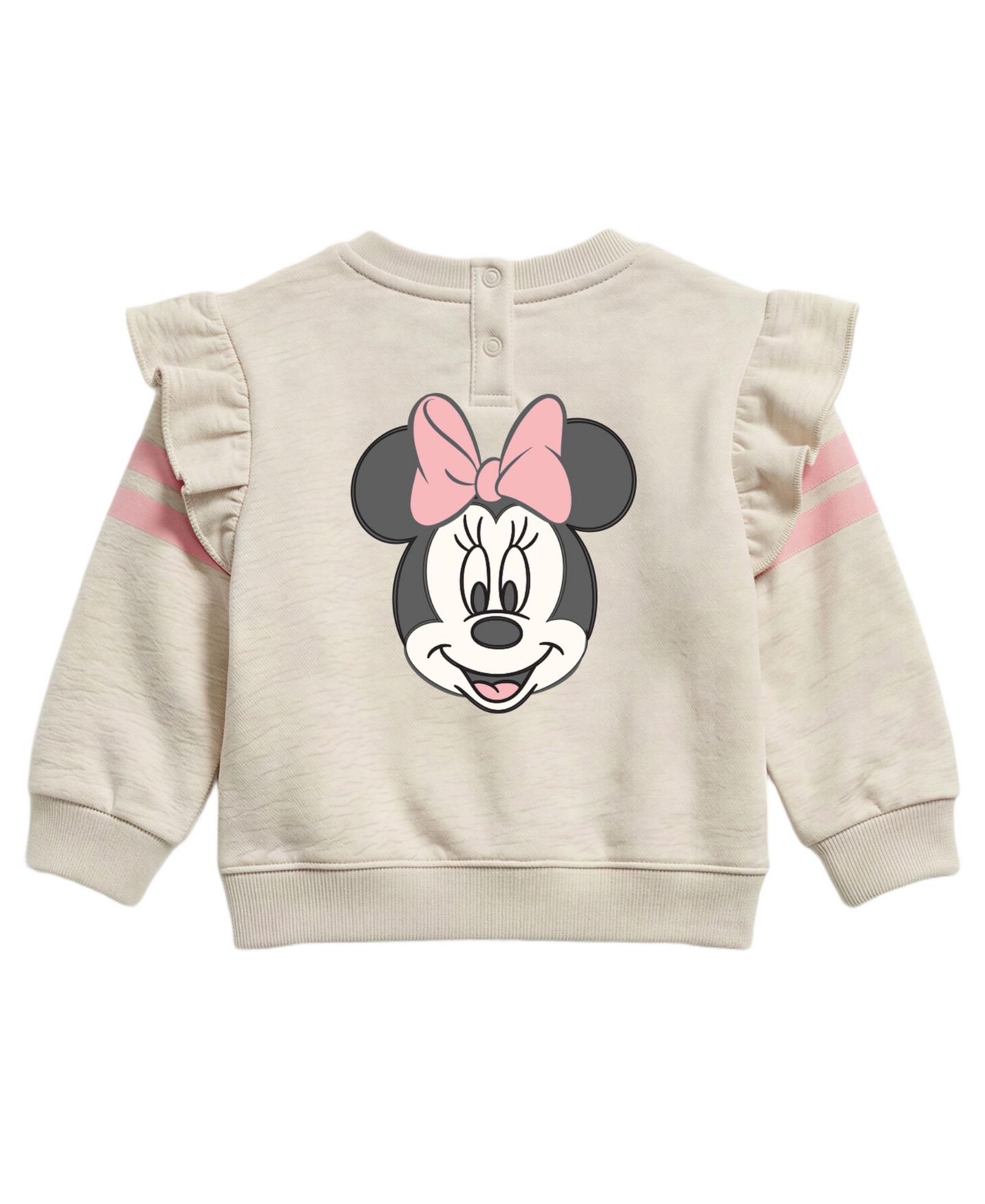 Комплект Disney Minnie Mouse Jogger Ruffle-Shoulder Long-Sleeve Sweatshirt and Jogger Pants, 2-Piece Set для девочек-малышей, цвет: Бежевый — фото 3