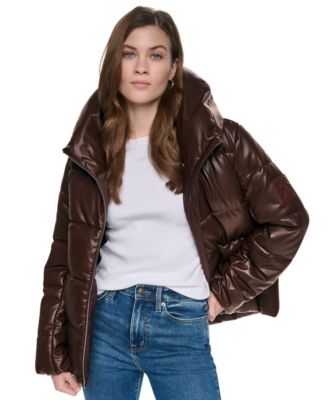 Women's Drama Collar Quilted Puffer Jacket