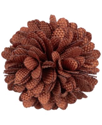 Men's Silver-Tone Checkerboard Flower Pin