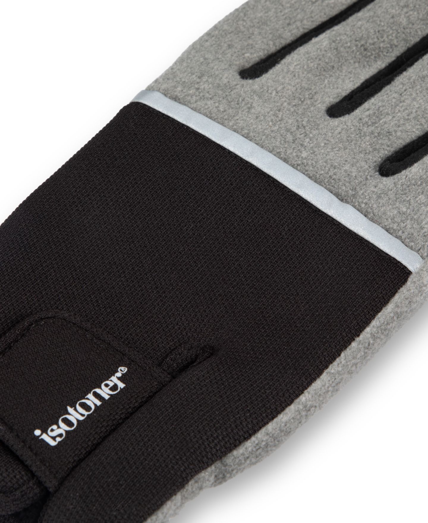 Мужские перчатки Isotoner Signature SmartDri Fleece Stretch Touchscreen Reflective, цвет: Чёрный — фото 5