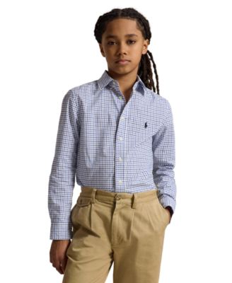Big Boys Plaid Cotton Poplin Shirt