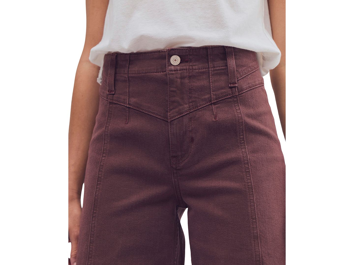 Женские брюки Free People Libre Corduroy High-Rise Wide-Leg, цвет: Shopping Bag — фото 4