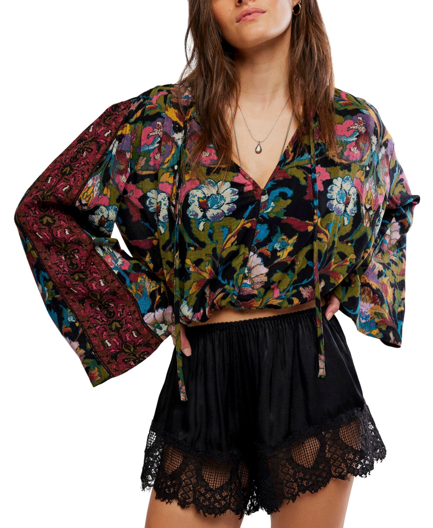 Women's Juliette Floral-Print V-Neck Bell-Sleeve Blouse