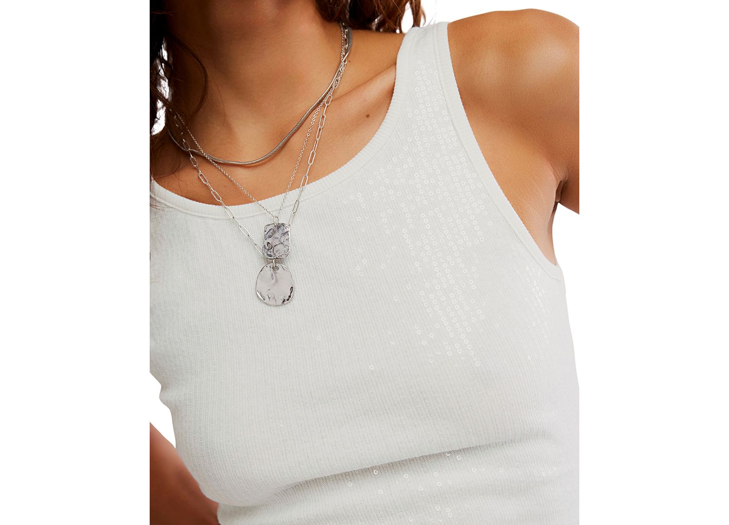 Women's Night Shine Sequined Cropped Tank Top