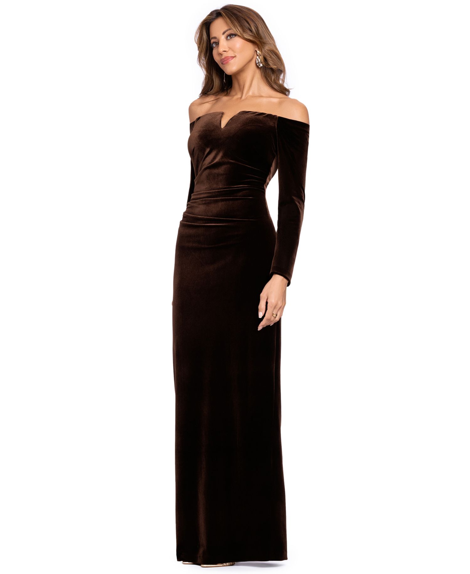 Velvet Off-The-Shoulder Gown