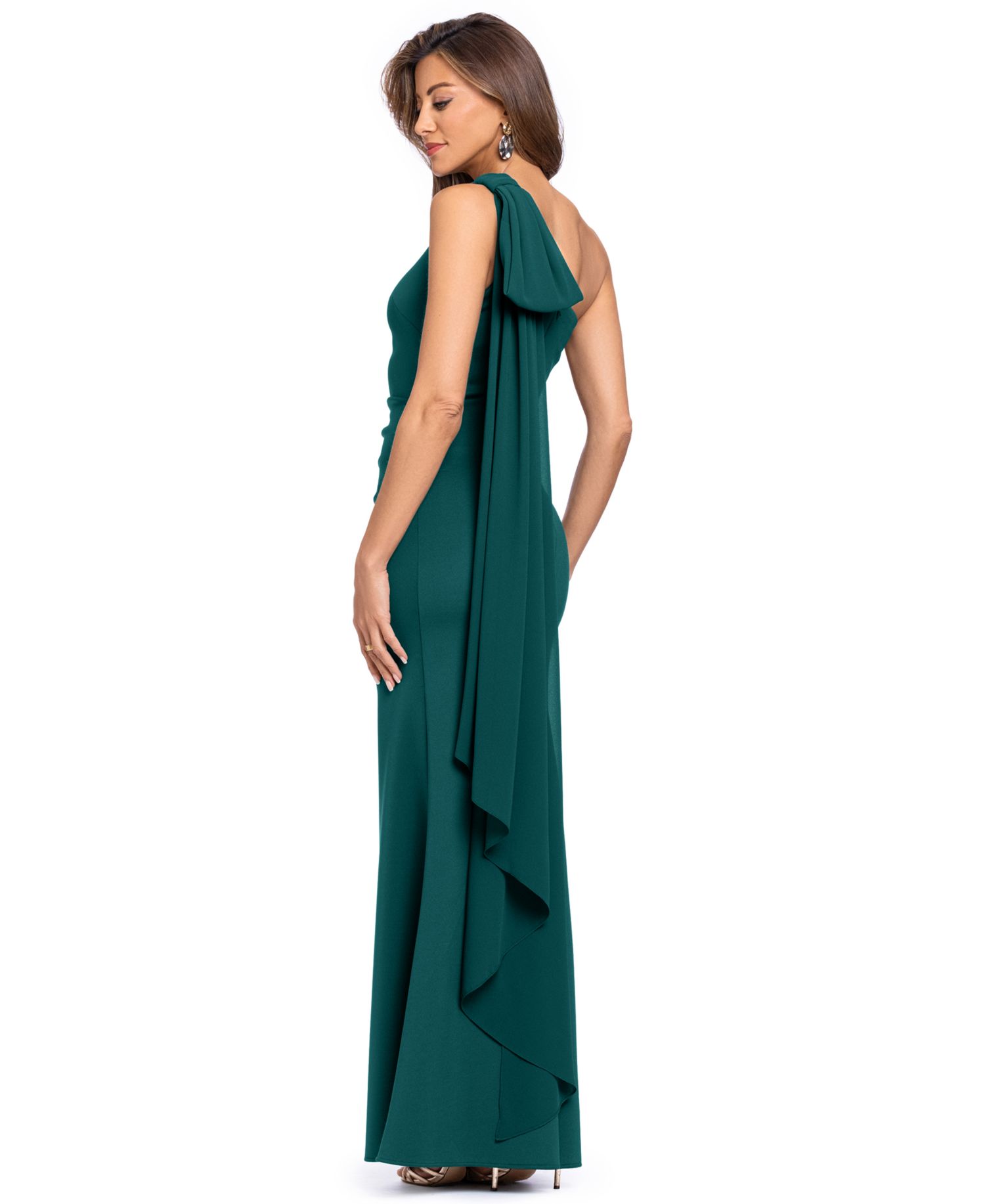 Petite One-Shoulder Ball Gown Dress