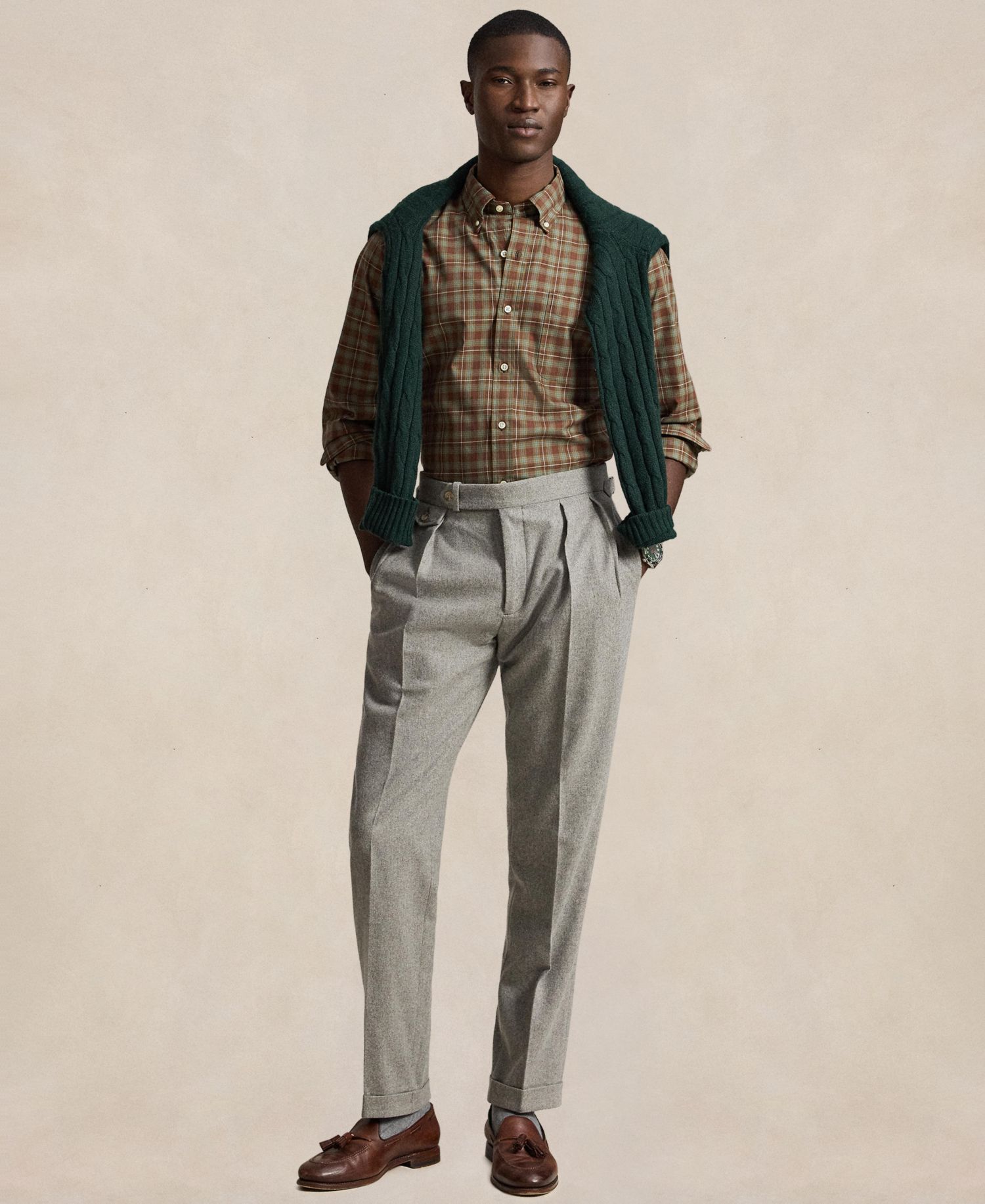 Men's Plaid Peached Shirt