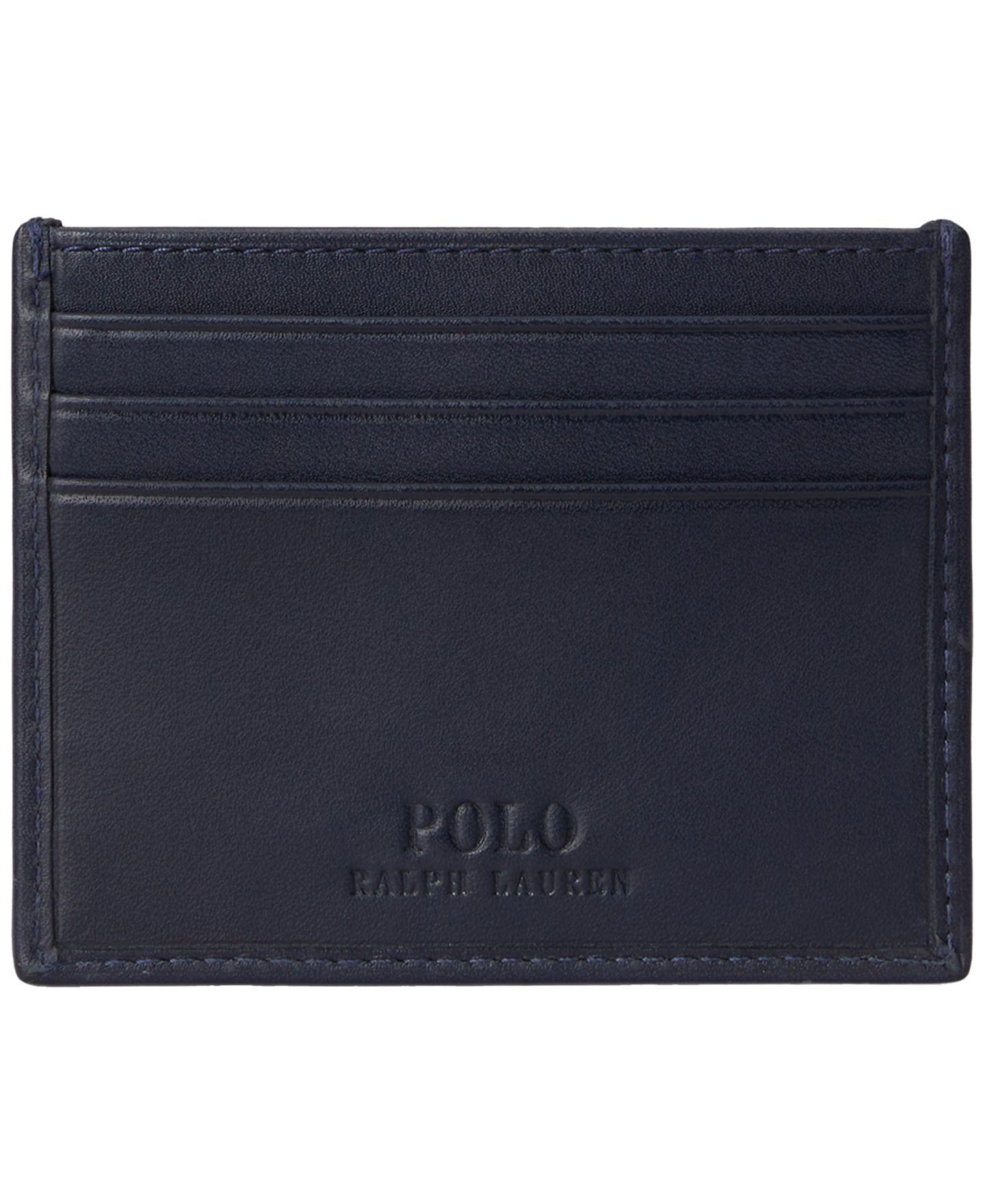 Мужской кошелёк Polo Ralph Lauren Polo Bear Slim Full-Grain Leather Card Case, цвет: Тёмно-синий — фото 2