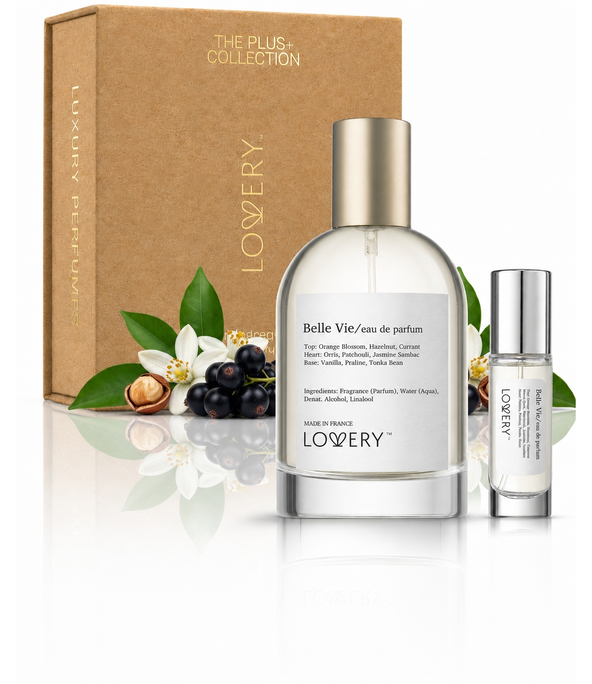 LoveryPlus Belle Vie Perfume Set - 3.4fl oz Womens Fragrance Gift Set with Travel Size Perfume for Women