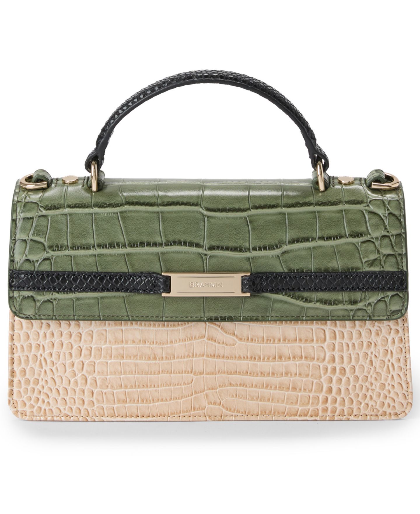 Женская сумка Brahmin Genie Hawthorn Small Crossbody, цвет: Натуральный / Зелёный — фото 5