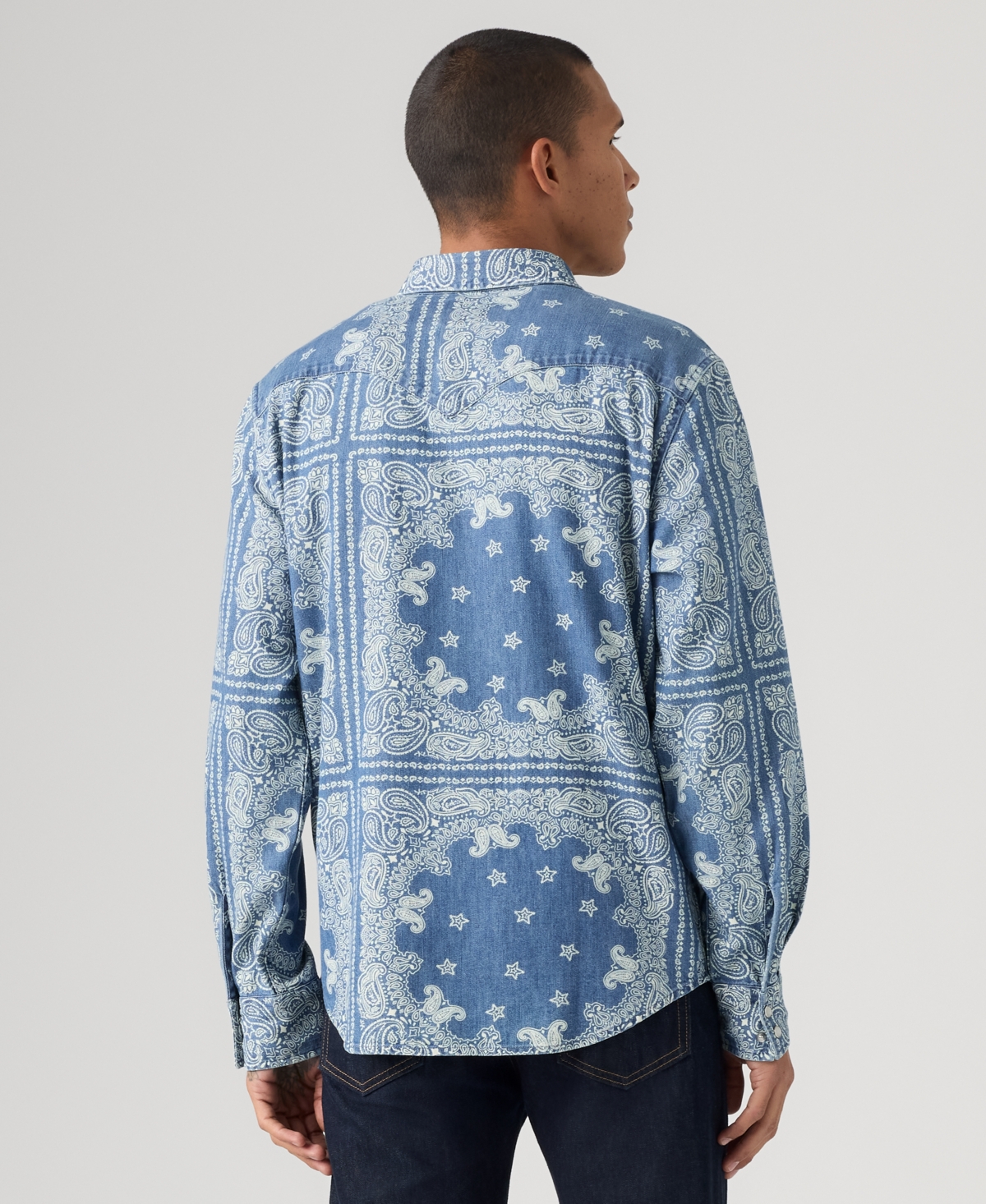 Levi's Men's Parate Western Camp-Collar Long-Sleeve Cotton Button-Down Shirt