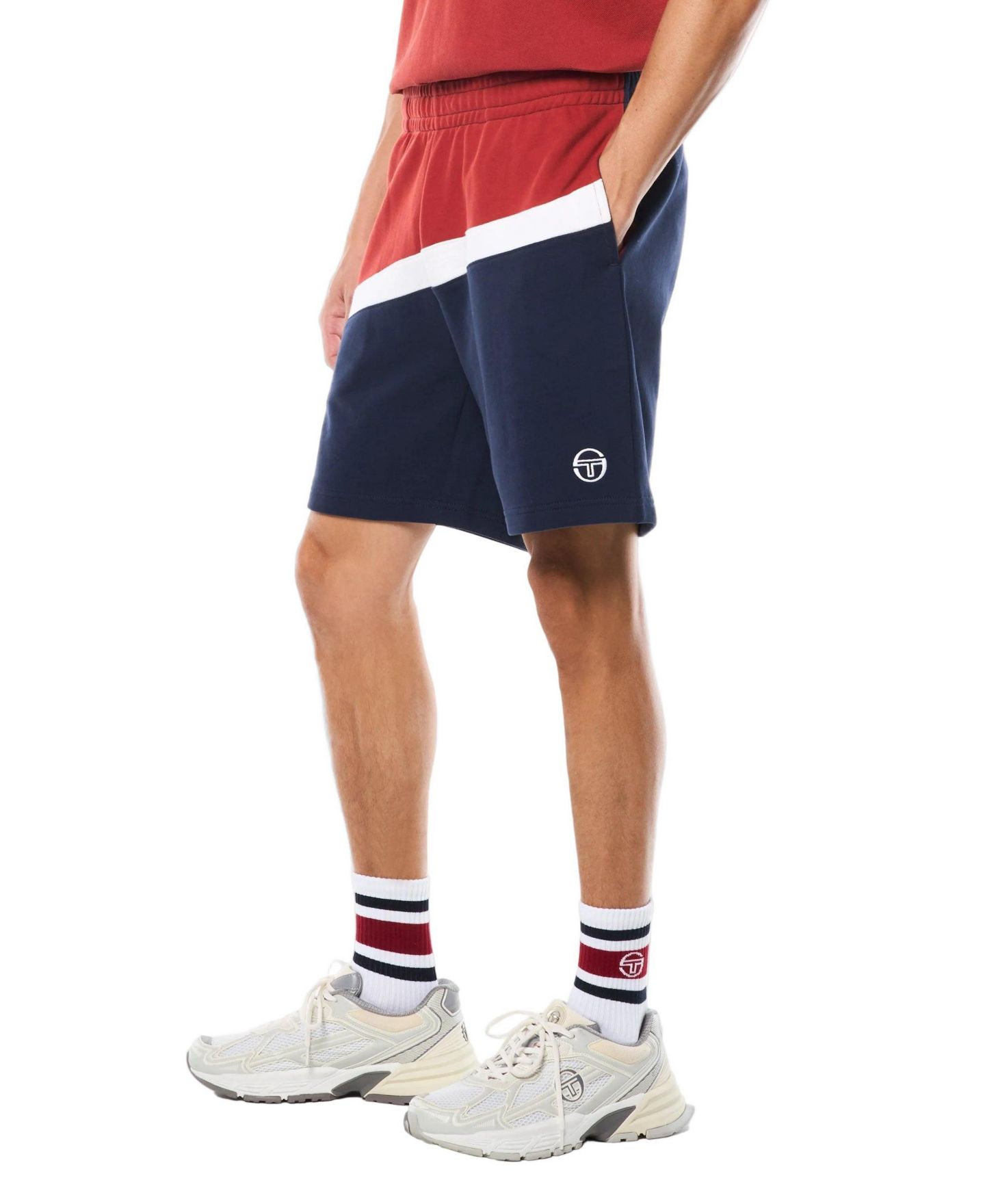 Мужские шорты Sergio Tacchini Affilato French-Terry Color-Block Shorts, 6" Inseam, цвет: Bossa Nova — фото 2