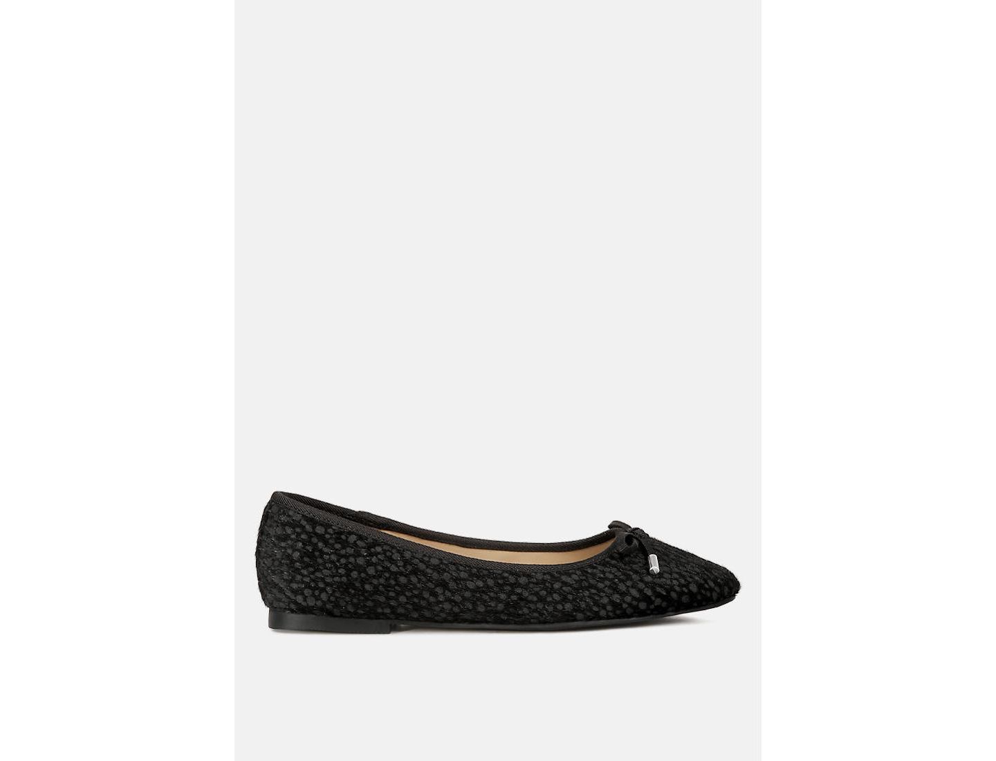 Женские балетки London Rag Ziggy Animal Print Flat Bow Ballerinas, цвет: Чёрный — фото 8