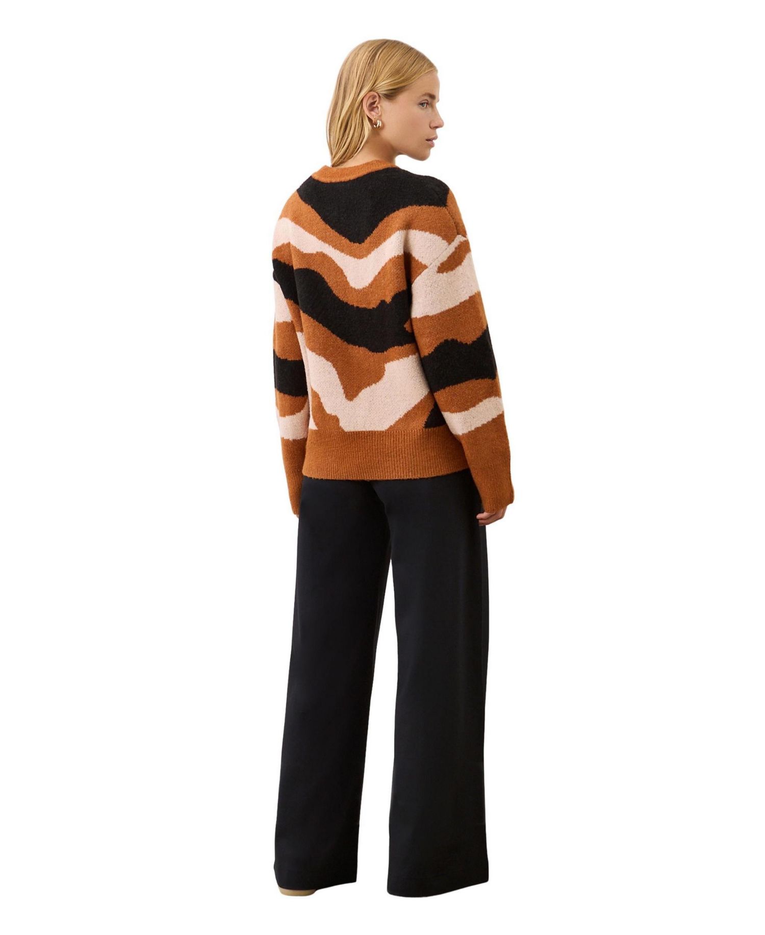 Women's Minnie Abstract-Print Crewneck Long-Sleeve Sweater