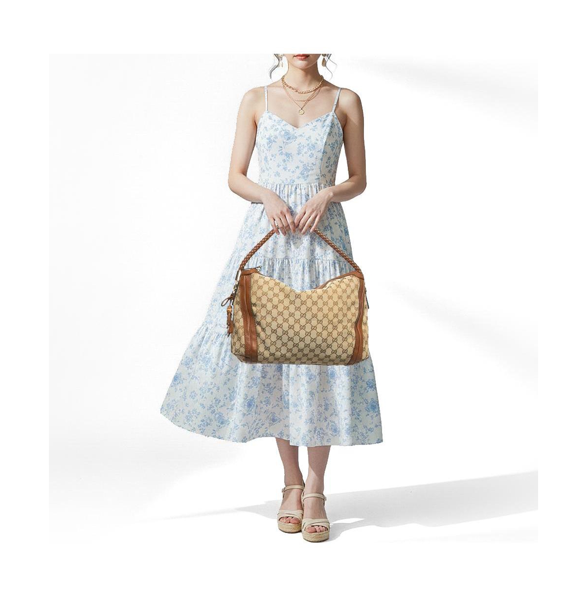 Pre-Owned Gucci Women's Bella Gg Canvas and Leather Hobo Bag