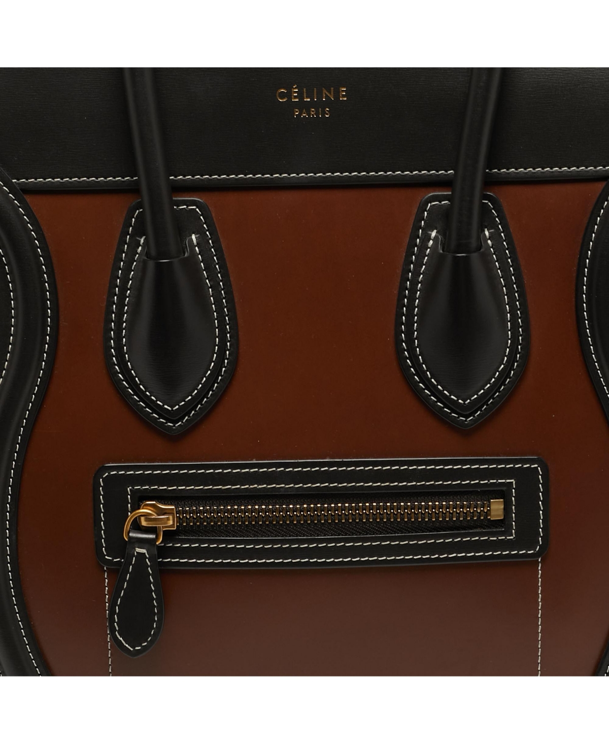 Pre-Owned Celine Women's Micro Luggage Tricolor Leather Tote Bag