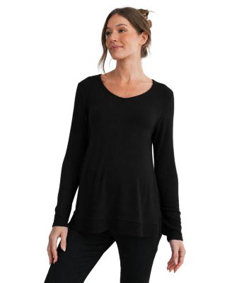 Maternity Scoop Neck Long-Sleeve Sweater