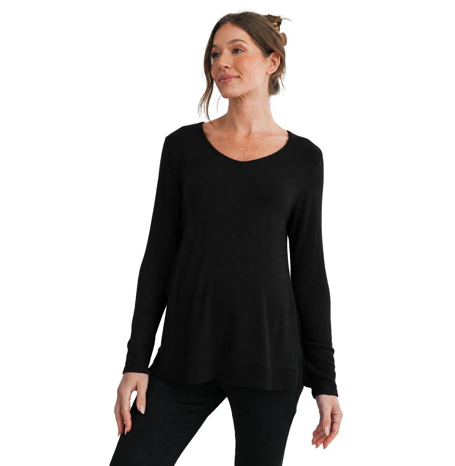 Maternity Scoop Neck Long-Sleeve Sweater