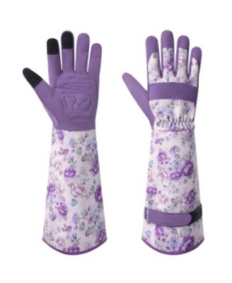 Women Leather Garden Gloves Long Thorn-proof Grip Work