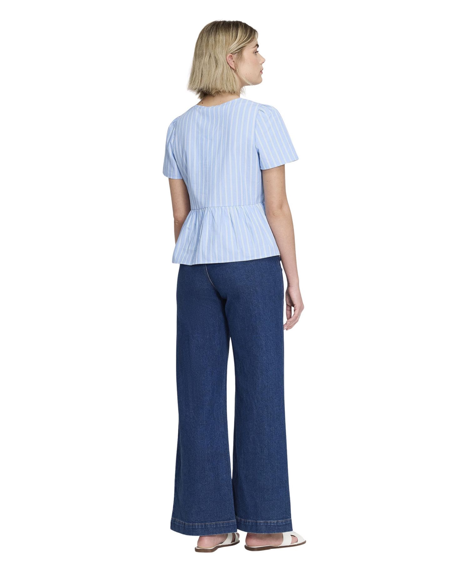 Women's Bridie Peplum Tie-Front Short-Sleeve Blouse