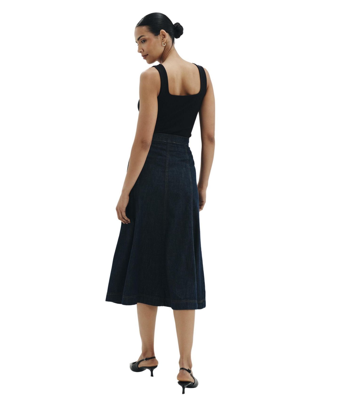 Женская юбка Finery London Dana Denim Midi A-Line, цвет: Индиго — фото 3