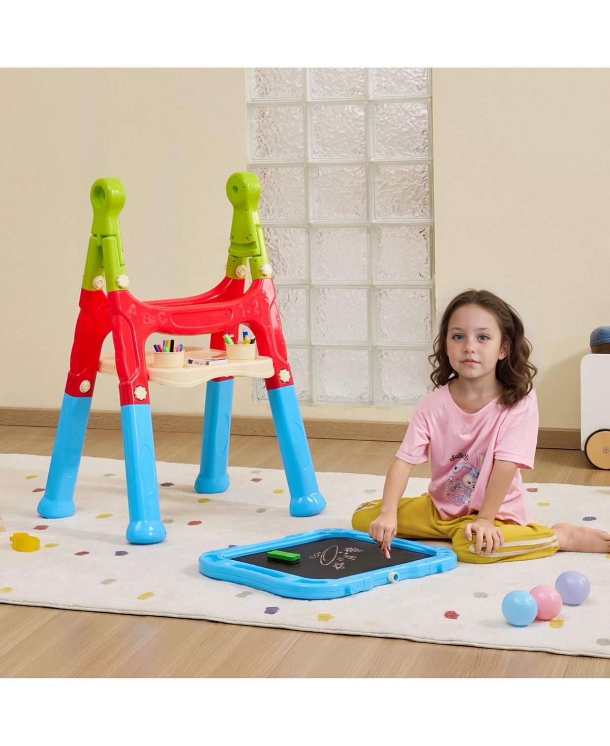 Slickblue 2 in 1 Kids Art Easel, Adjustable