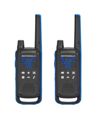 T802, Talkabout, Two-Way Radios Walkie Talkie Emergency Preparedness, Rechargable, 22 Channel, 35 Mile, Black W/Blue, 2 Pack