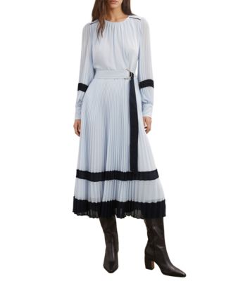 Women's Tori Colorblock Fit-and-Flare Long-Sleeve Midi Dress