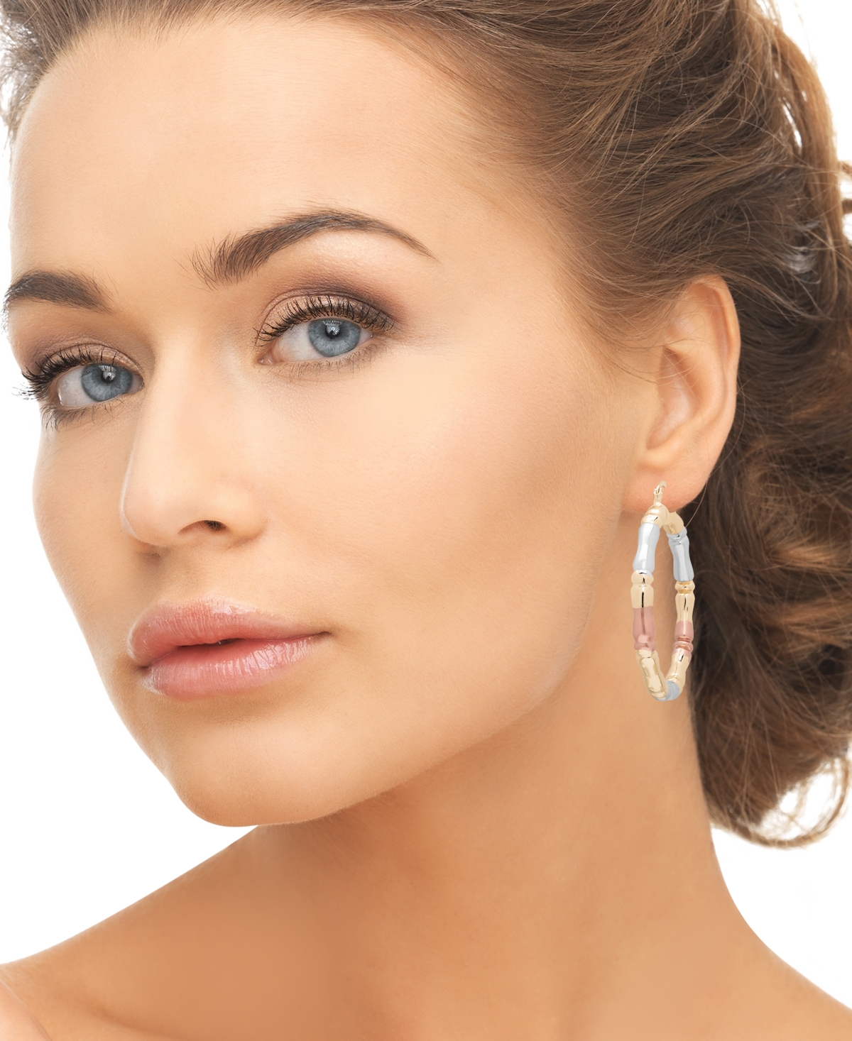 Macy's Tri-Color 50mm Hoop Earrings